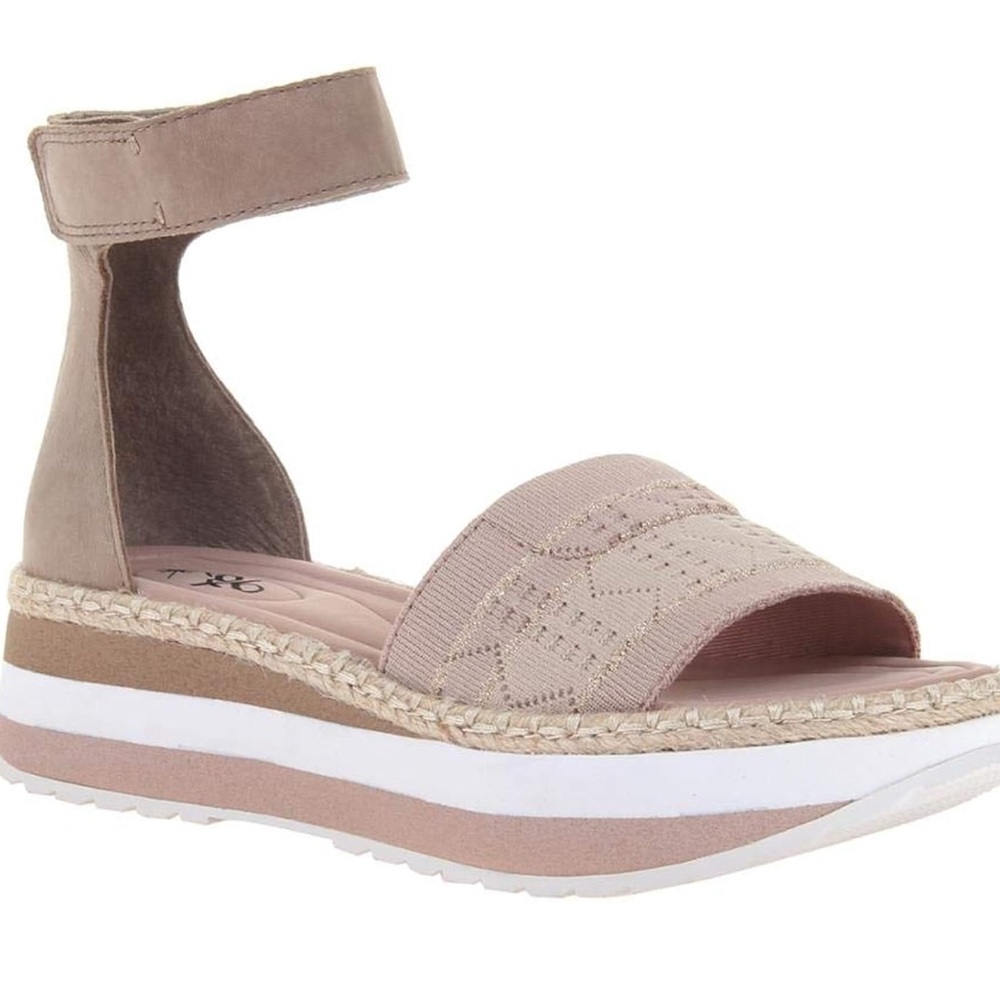 OTBT Women's Tan Espadrille Ankle Strap Wedge Sandals- Size 8